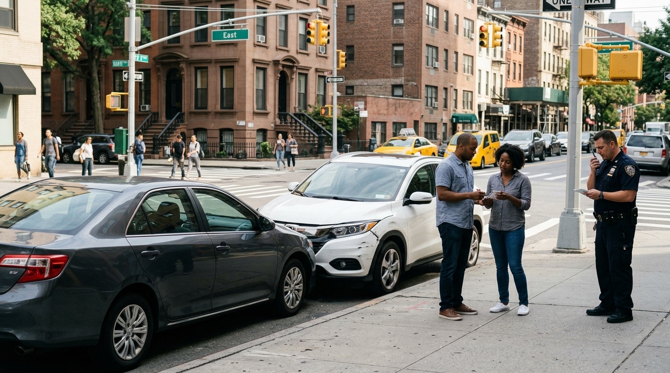 Disputed car accident fault at a New York intersection